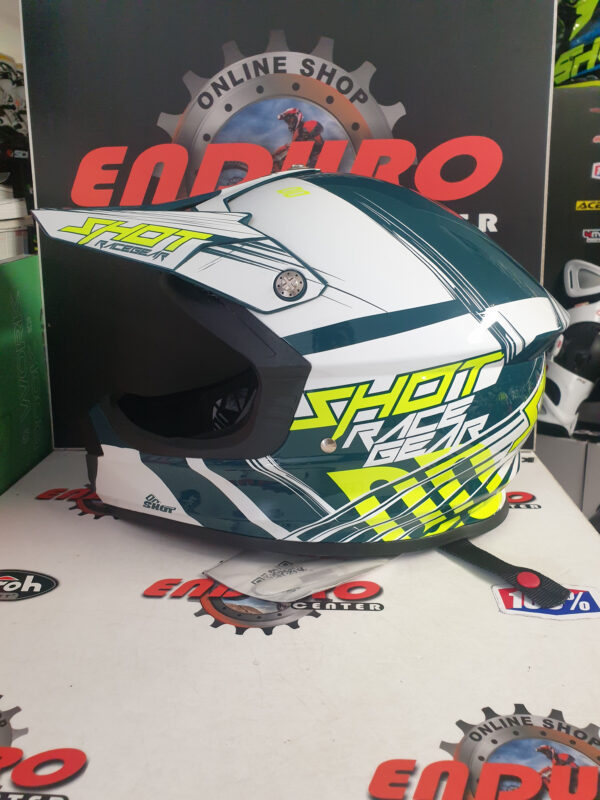 CAPACETE SHOT FURIOUS CLAW WHT/GRNPTL/YLWFLU - Image 3