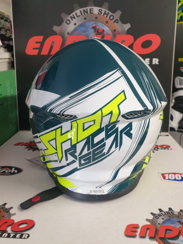 CAPACETE SHOT FURIOUS CLAW WHT/GRNPTL/YLWFLU - Image 5