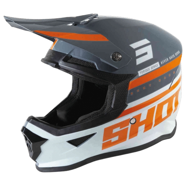 CAPACETE SHOT FURIOUS SHINING GRY/ORG/WHT