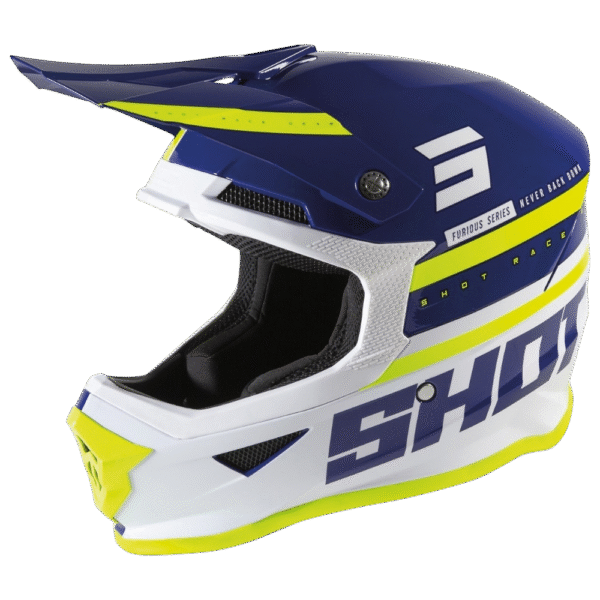 CAPACETE SHOT FURIOUS SHINING BLU/YLWFLU/WHT