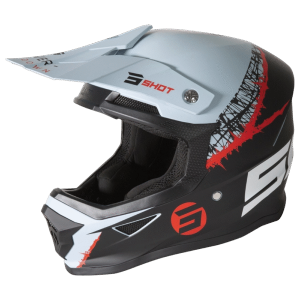CAPACETE SHOT FURIOUS STORM BLK/LGTGRY/RED