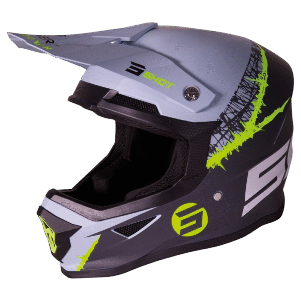 CAPACETE SHOT FURIOUS STORM BLK/LGTGRY/YLWFLU