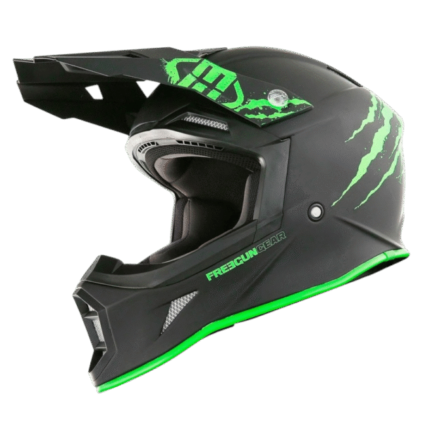 CAPACETE SHOT MX-605 RAW BLK/GRNFLU