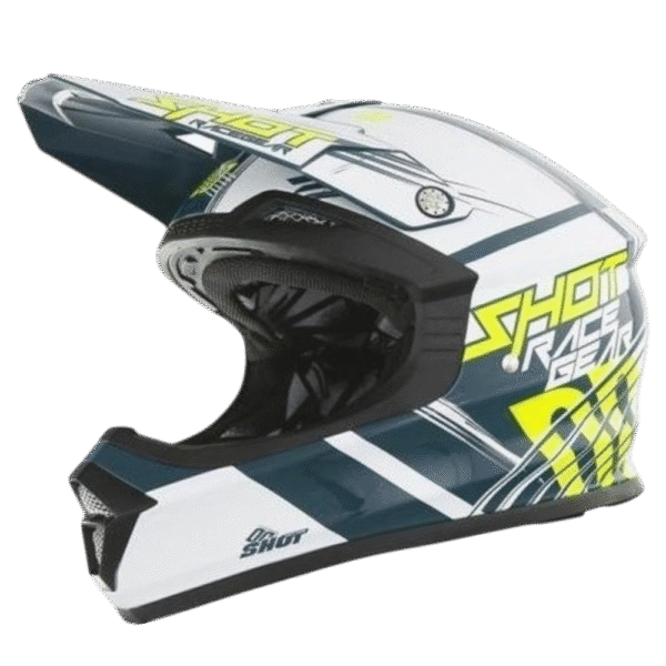 CAPACETE SHOT FURIOUS CLAW WHT/GRNPTL/YLWFLU