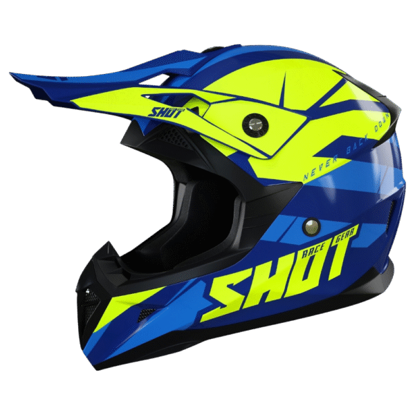 CAPACETE SHOT PULSE REVENGE BLU/YLWFLU/BLK
