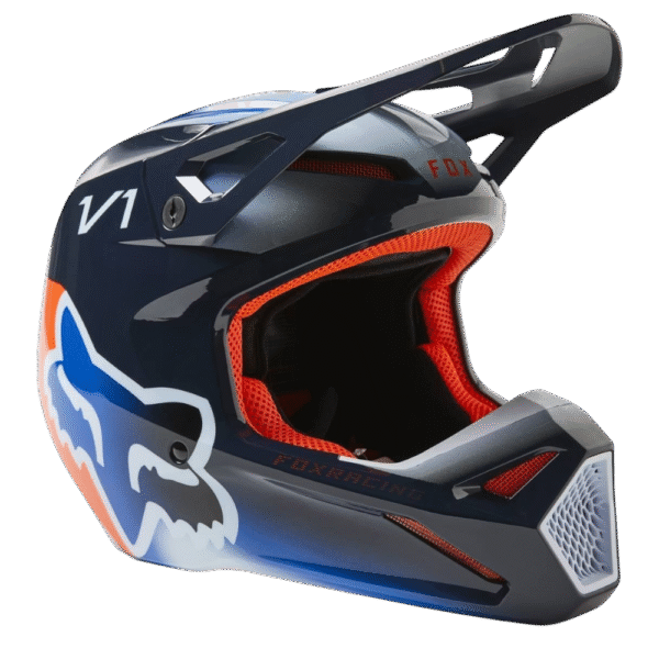 CAPACETE FOX V1 TOXSYK BLK/BLU/ORGFLU