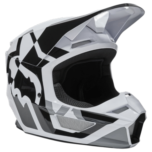 CAPACETE FOX V1 LUX BLK/WHT/GRY
