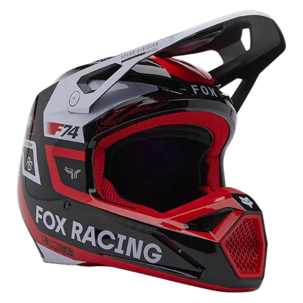 CAPACETE FOX V1 RACE SPEC RED/BLK/WHT