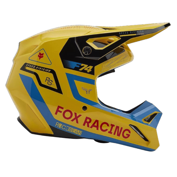 CAPACETE FOX V1 RACE SPEC YLW/BLU/BLK - Image 2