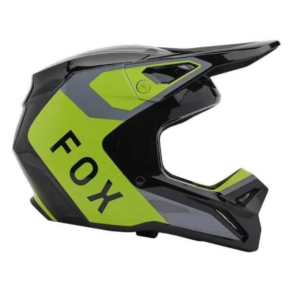 CAPACETE FOX V1 LEAN BLK/GRY/YLWFLU - Image 2