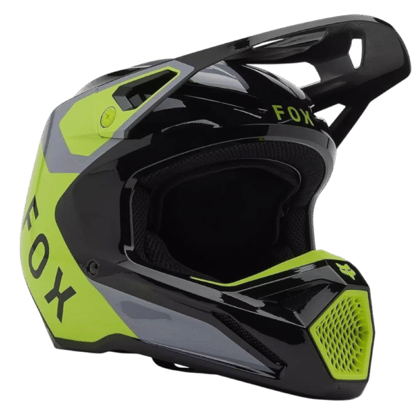 CAPACETE FOX V1 LEAN BLK/GRY/YLWFLU