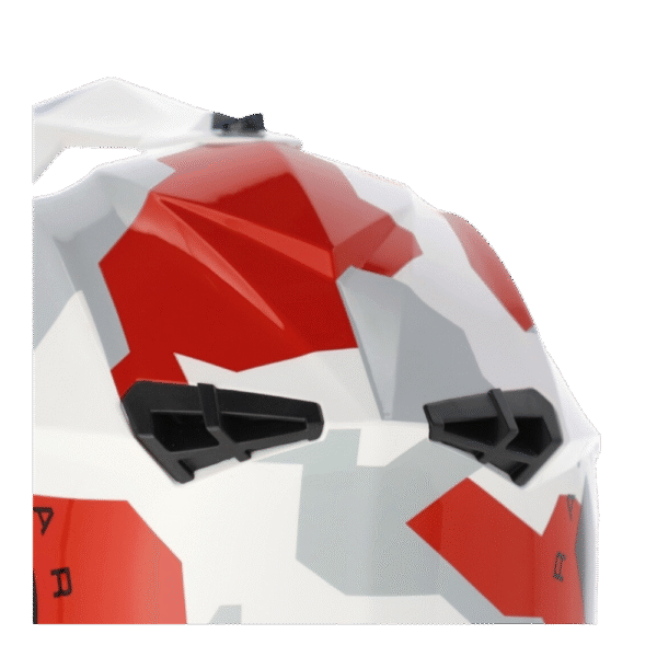CAPACETE ACERBIS LINEAR GRAPHIC WHT/GRY/REDFLU - Image 7