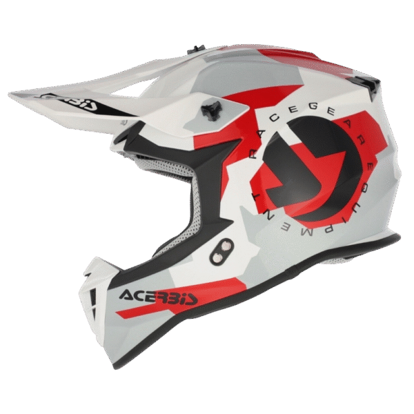 CAPACETE ACERBIS LINEAR GRAPHIC WHT/GRY/REDFLU - Image 3