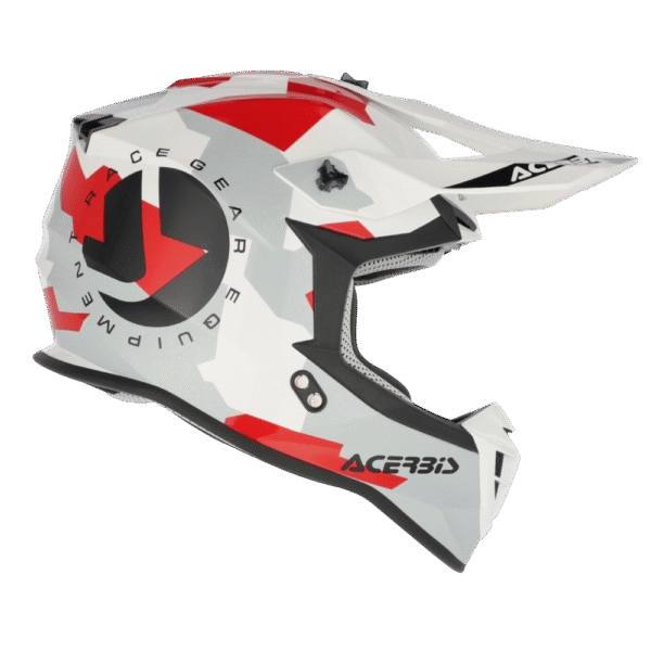 CAPACETE ACERBIS LINEAR GRAPHIC WHT/GRY/REDFLU - Image 2