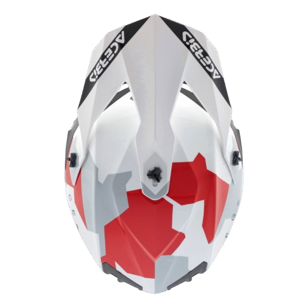 CAPACETE ACERBIS LINEAR GRAPHIC WHT/GRY/REDFLU - Image 8