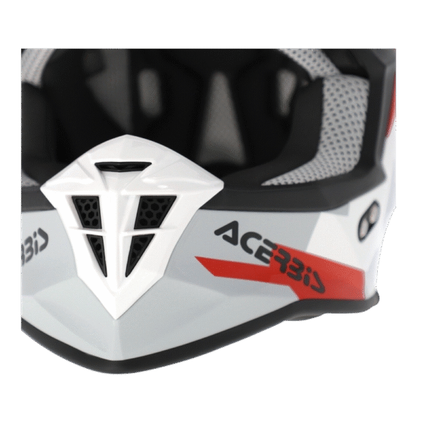 CAPACETE ACERBIS LINEAR GRAPHIC WHT/GRY/REDFLU - Image 4