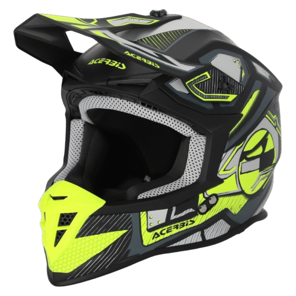 CAPACETE ACERBIS LINEAR GRAPHIC BLK/YLWFLU/GRY