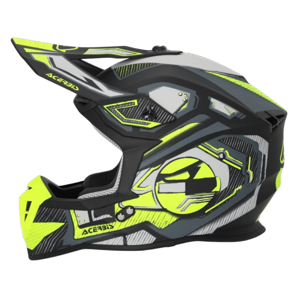 CAPACETE ACERBIS LINEAR GRAPHIC BLK/YLWFLU/GRY - Image 3