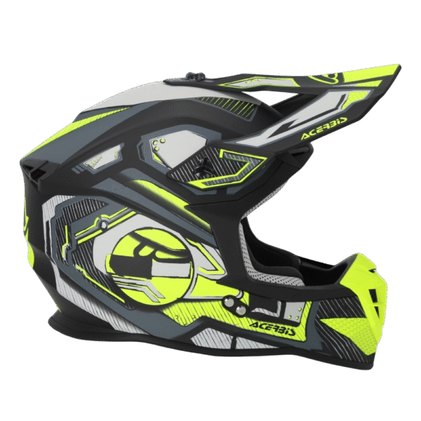 CAPACETE ACERBIS LINEAR GRAPHIC BLK/YLWFLU/GRY - Image 2