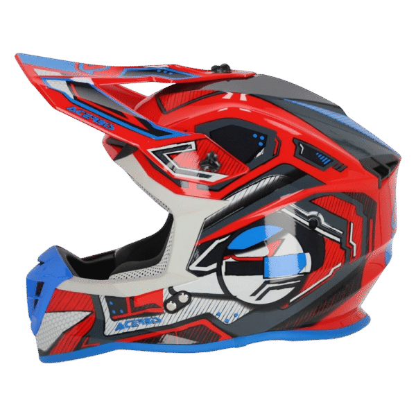 CAPACETE ACERBIS LINEAR GRAPHIC RED/BLU/GRY - Image 3