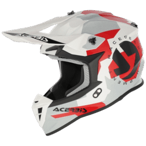 CAPACETE ACERBIS LINEAR GRAPHIC WHT/GRY/REDFLU