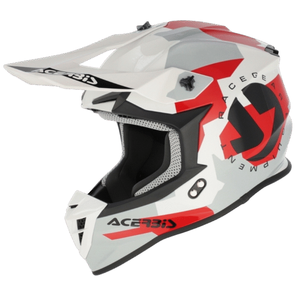 CAPACETE ACERBIS LINEAR GRAPHIC WHT/GRY/REDFLU