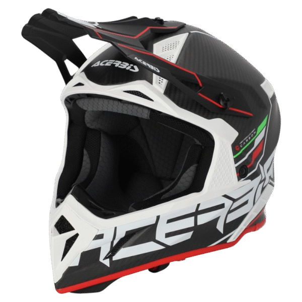 CAPACETE ACERBIS STEEL CARBON BLK/RED/WHT