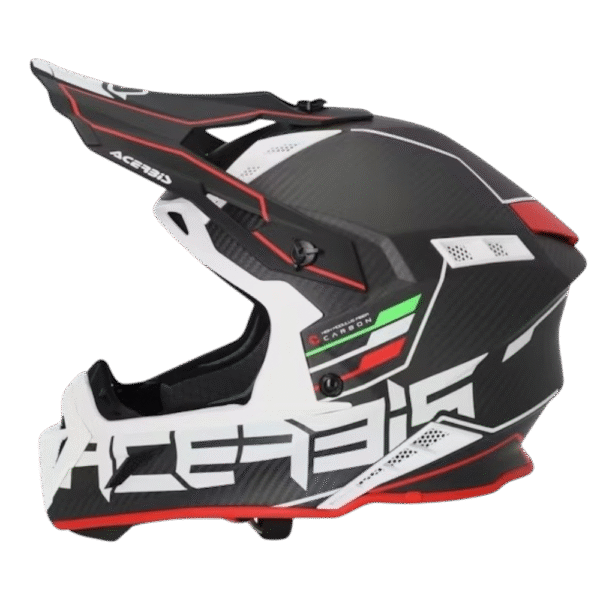 CAPACETE ACERBIS STEEL CARBON BLK/RED/WHT - Image 3