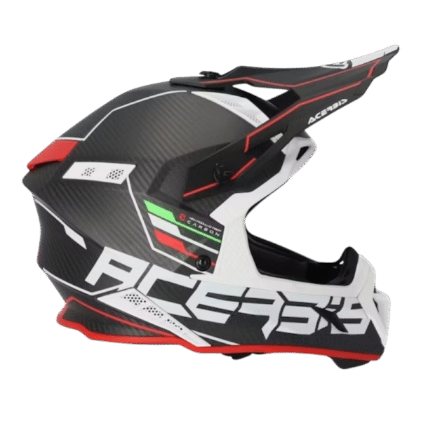 CAPACETE ACERBIS STEEL CARBON BLK/RED/WHT - Image 2