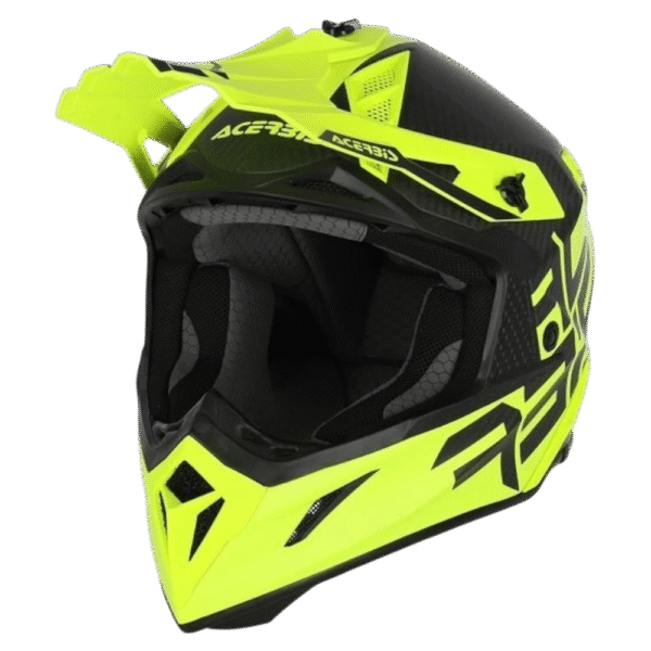 CAPACETE ACERBIS STEEL CARBON BLK/YLWFLU