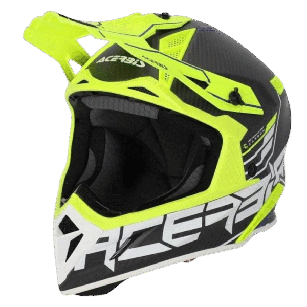 CAPACETE ACERBIS STEEL CARBON BLK/YLWFLU/WHT