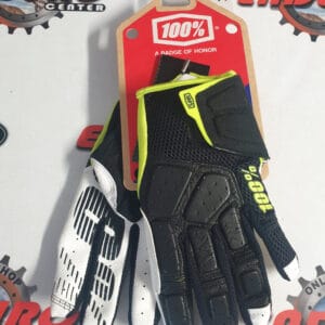 LUVAS 100% SIMI ENDURO BLK/YLWFLU/WHT
