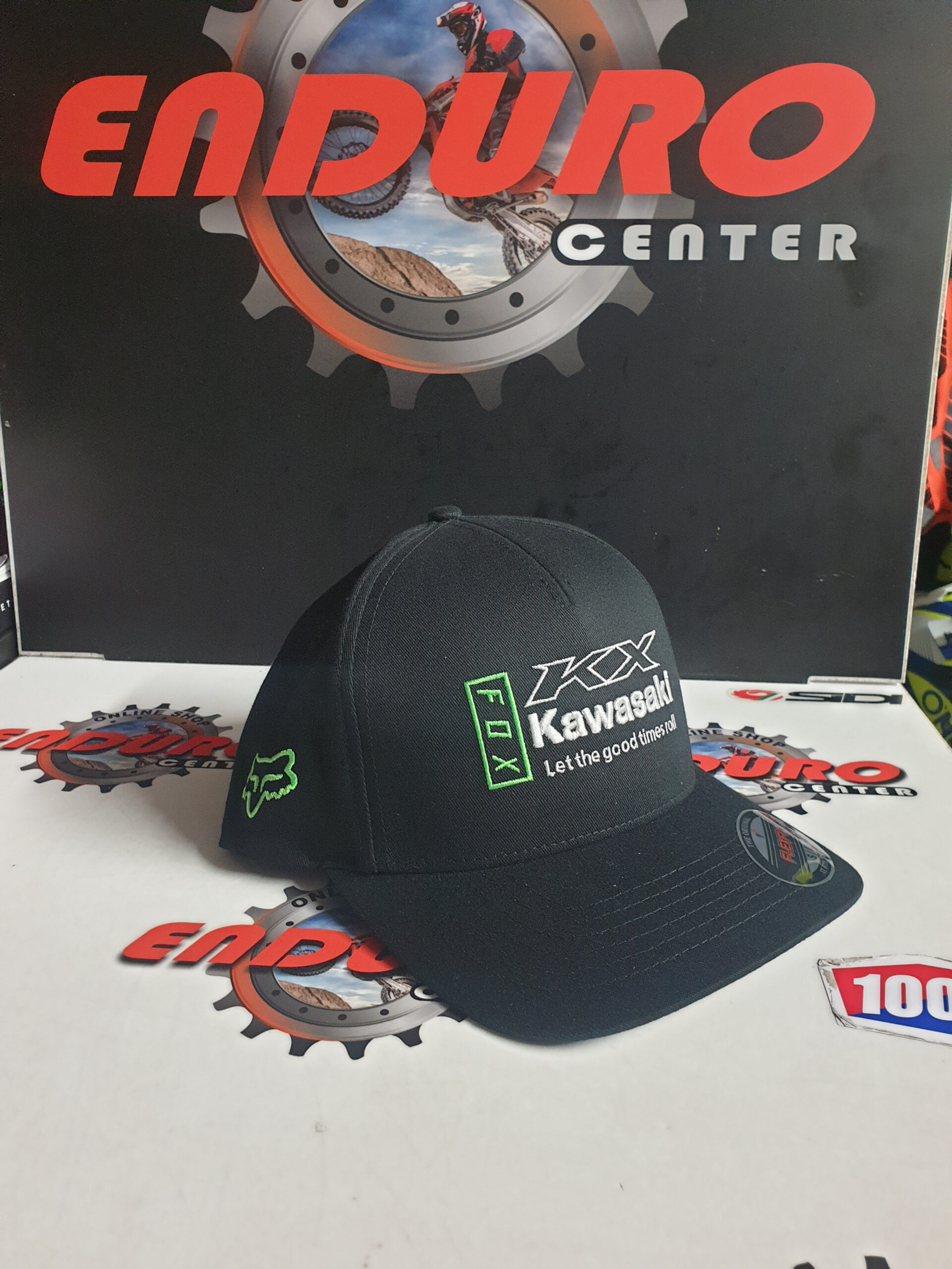 BONÉ FOX FLEXFIT KAWASAKI SQUARE BLK/GRN 3 BONÉ FOX FLEXFIT KAWASAKI SQUARE BLK/GRN - Image 3