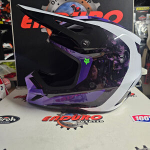 CAPACETE USADO FOX V3 RS CARBON GRID 25/26 BLK/PRPL/WHT