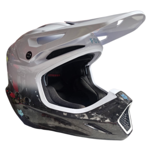 CAPACETE USADO FOX V3 RS CARBON GHOST 25/26 WHT/BLK