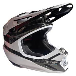 CAPACETE USADO FOX V3 RS CARBON 50TH ANNIVERSARY 25 LTD EDT. WHT/BLK
