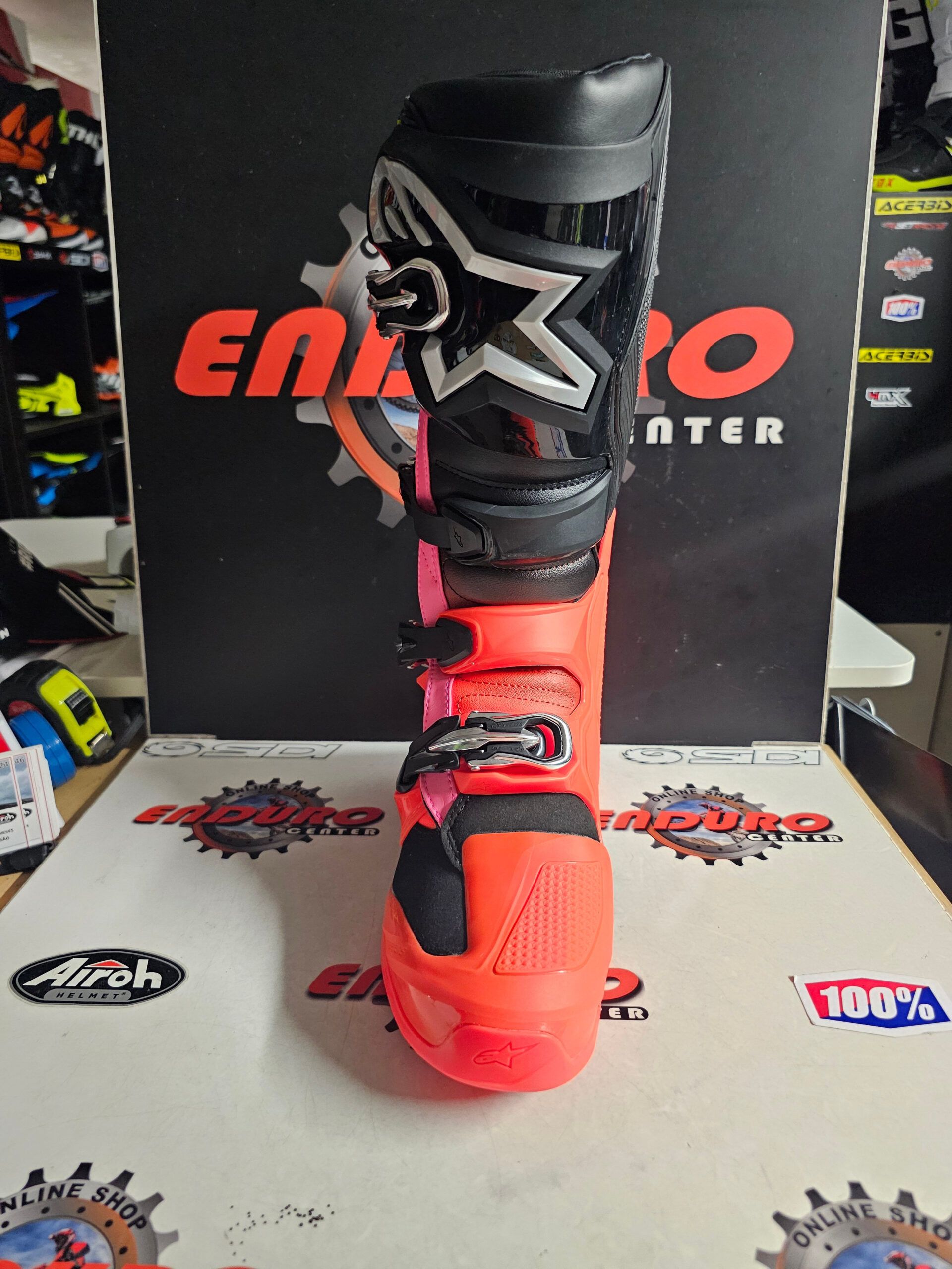 BOTAS ALPINESTARS TECH 7 BLK/RDFLU/MGT NM 25/26 9 BOTAS ALPINESTARS TECH 7 BLK/RDFLU/MGT NM 25/26 - Image 9